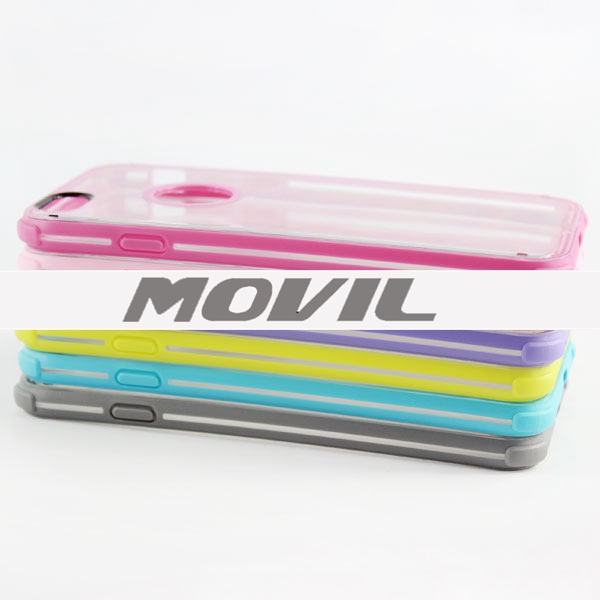 NP-1911 doble color TPU transparente funda para iPhone  6-12